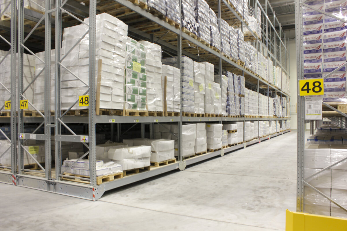 MOVO mobile pallet racking in the Claus Sørensen freezer store in Hirtshals