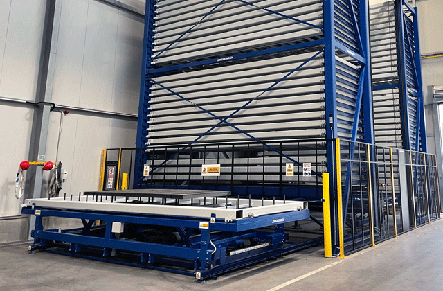 Semi-automated vertical storage system Metal Sheet Tower